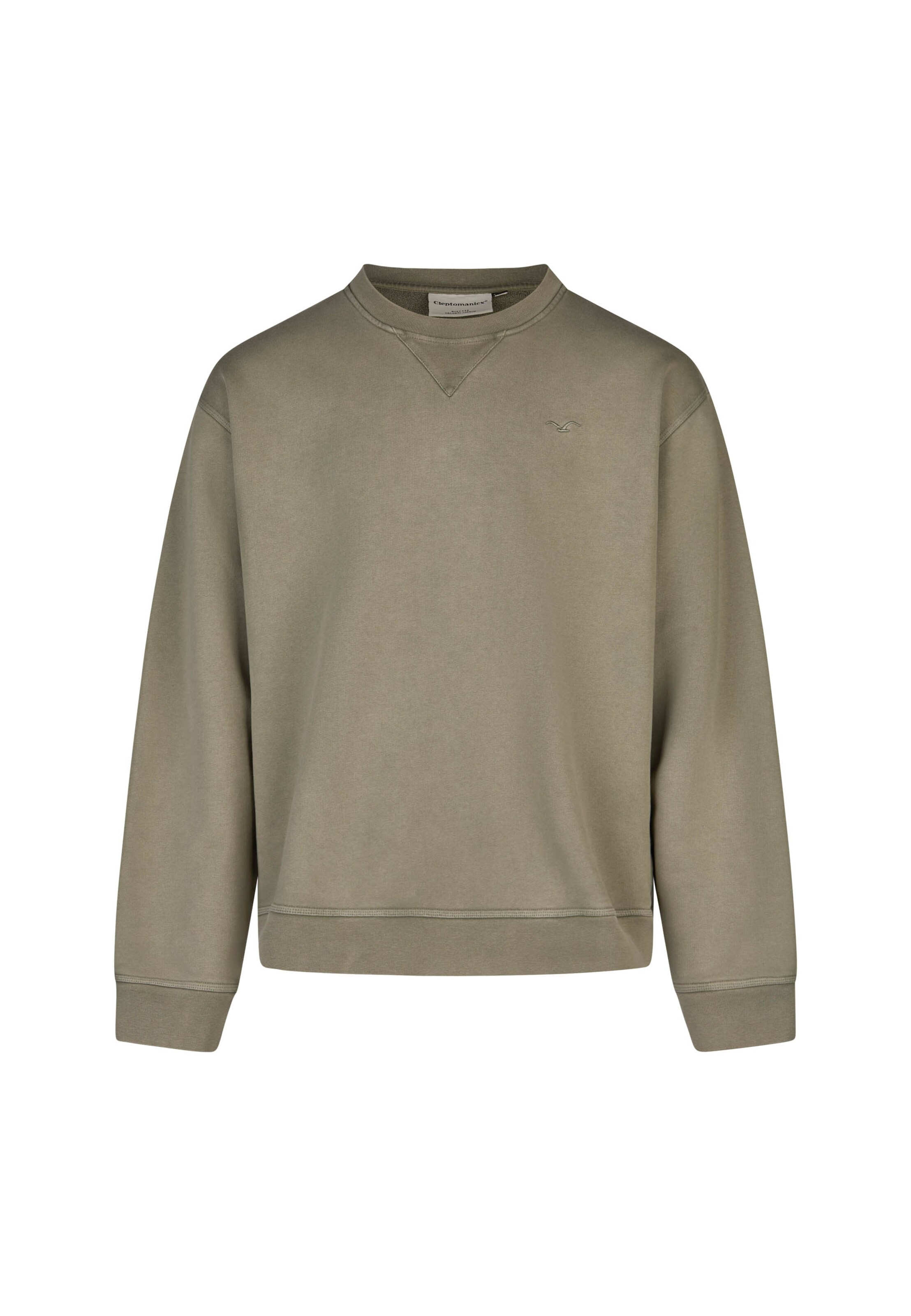 Cleptomanicx Sweatshirt 'Ligull Washed' in Grün: Vorderseite