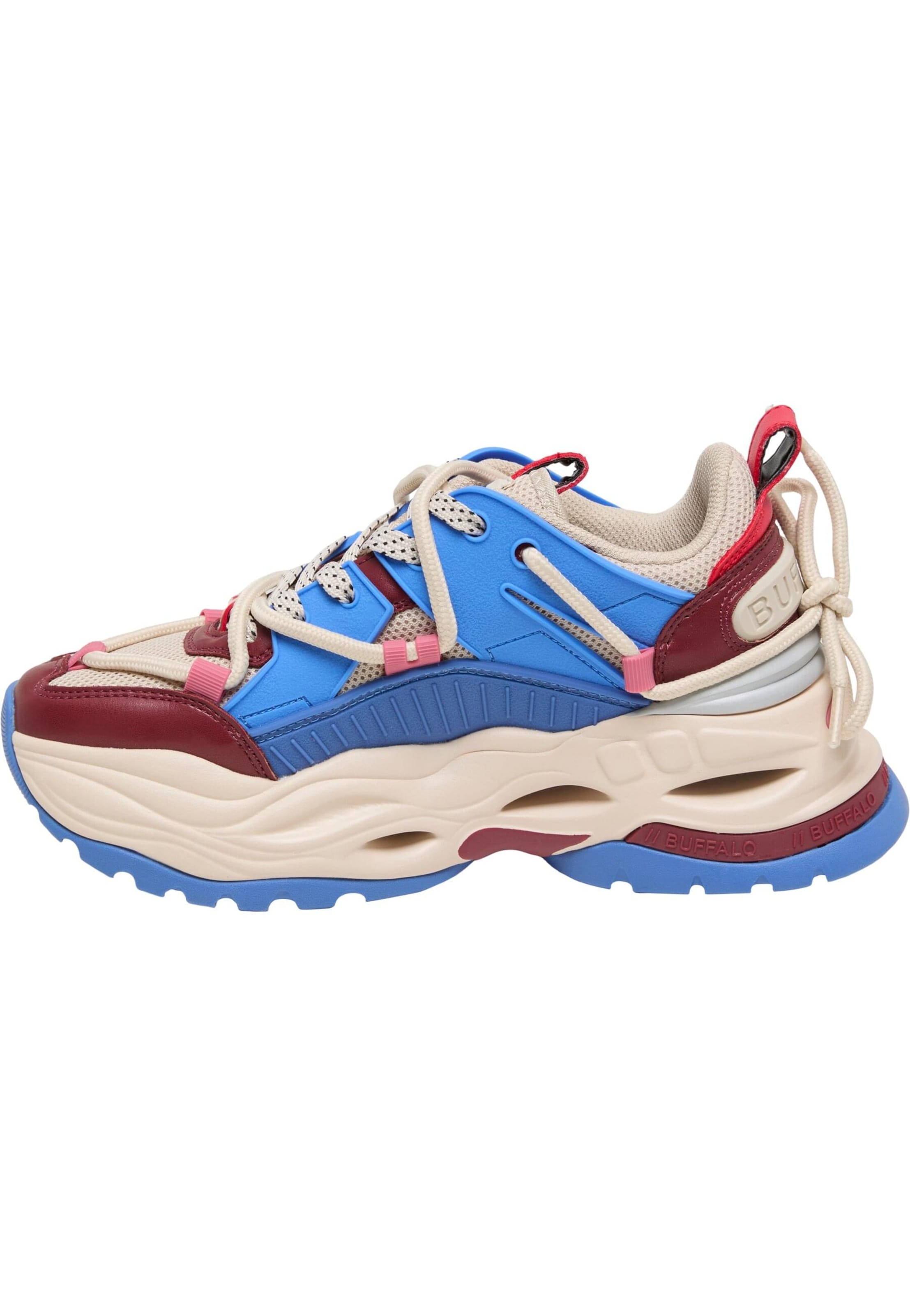 BUFFALO Sneaker 'Triplet Lace' in creme / blau / rot / dunkelrot, Produktansicht