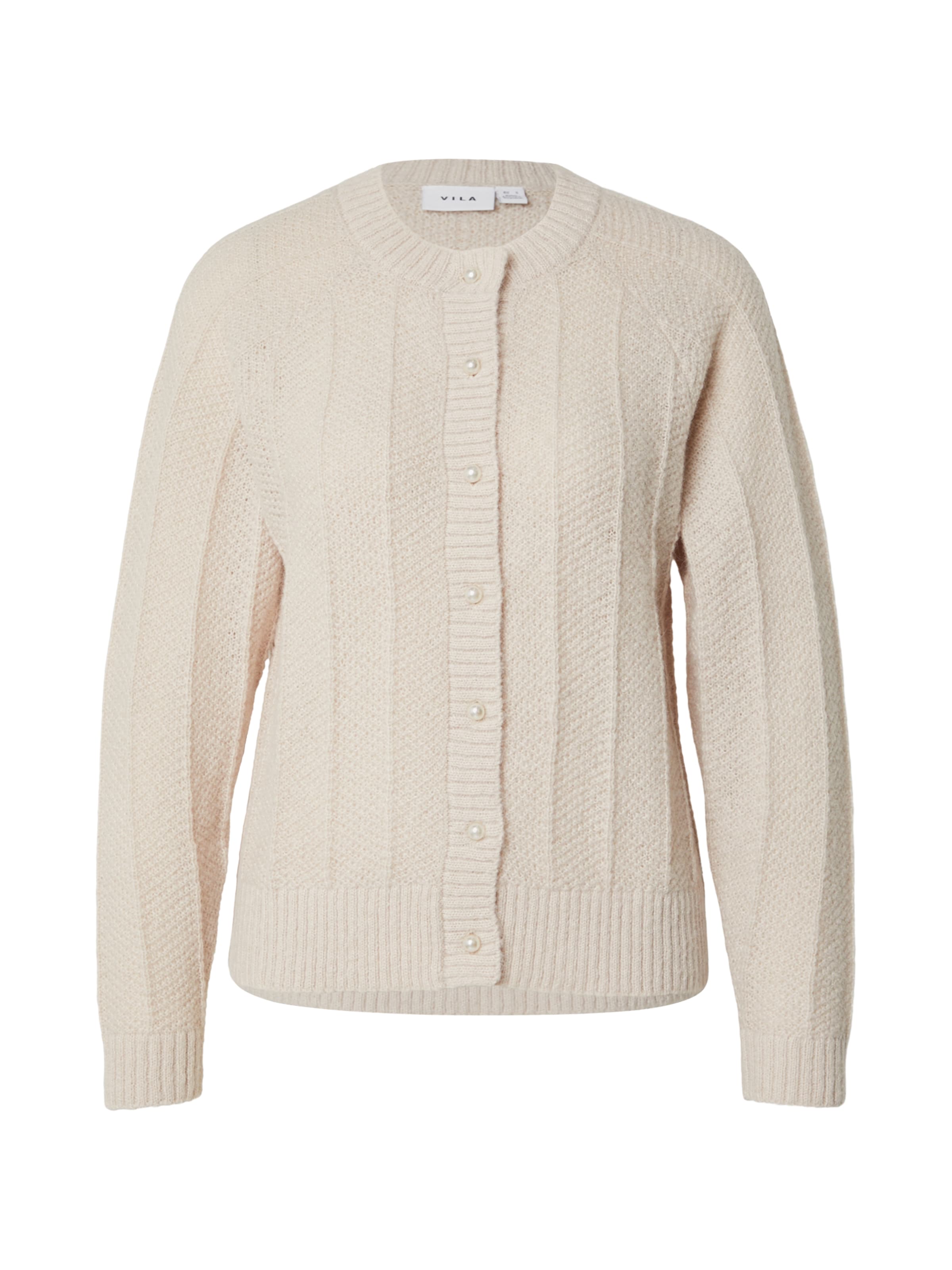 VILA Knit Cardigan 'VITULI' in Beige: front