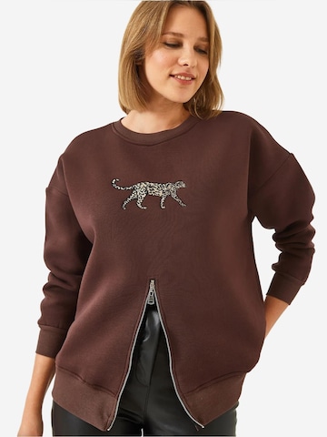 Bianco Lucci Sweatshirt in Brown