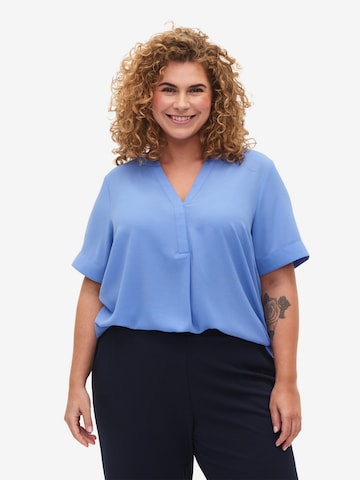 Zizzi Blouse 'VANNI' in Blauw: voorkant