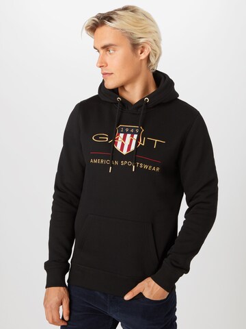 GANT - Ajuste regular Sudadera en negro: frente