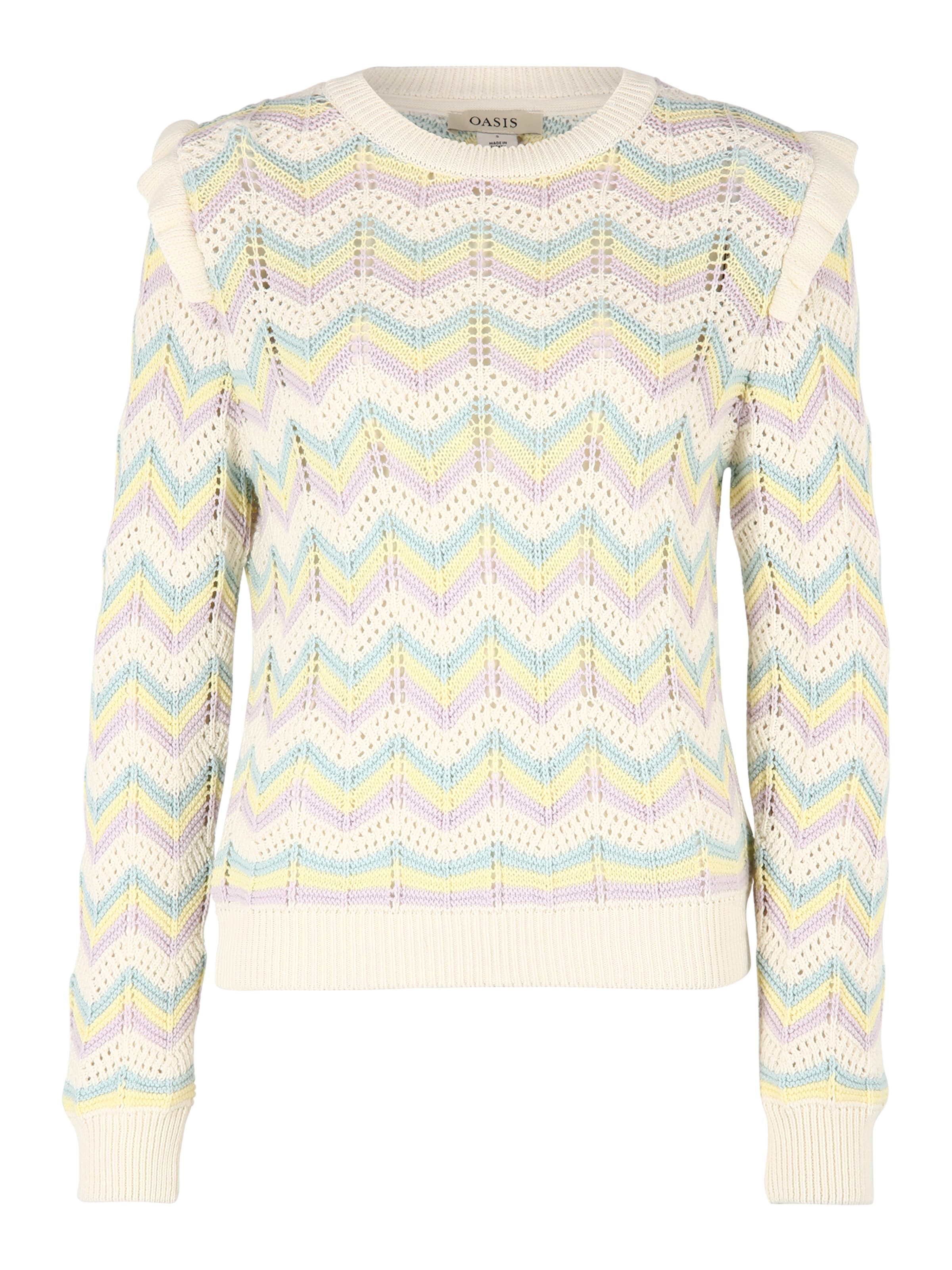 Oasis Pull-over en écru / jaune / vert / rose, Vue avec produit