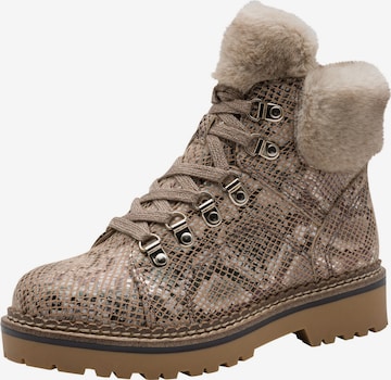 Tamaris Lace-up bootie in Beige: front