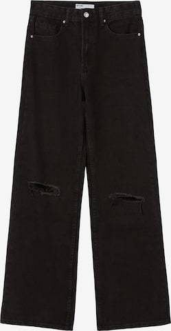 Bershka Wide leg Jeans in Black: front