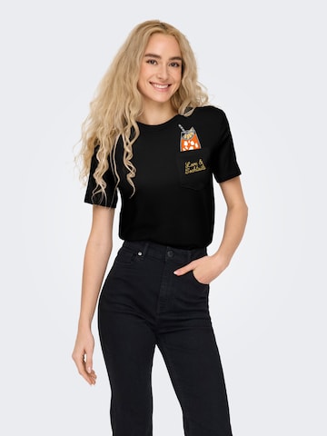 ONLY Shirt 'ONLPOLLY' in Zwart: voorkant