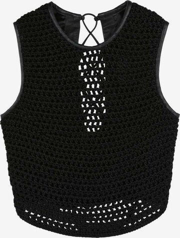 Scalpers Knitted Top in Black: front