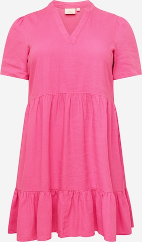 ONLY Carmakoma Платье 'TIRI' в Ярко-розовый: спереди
