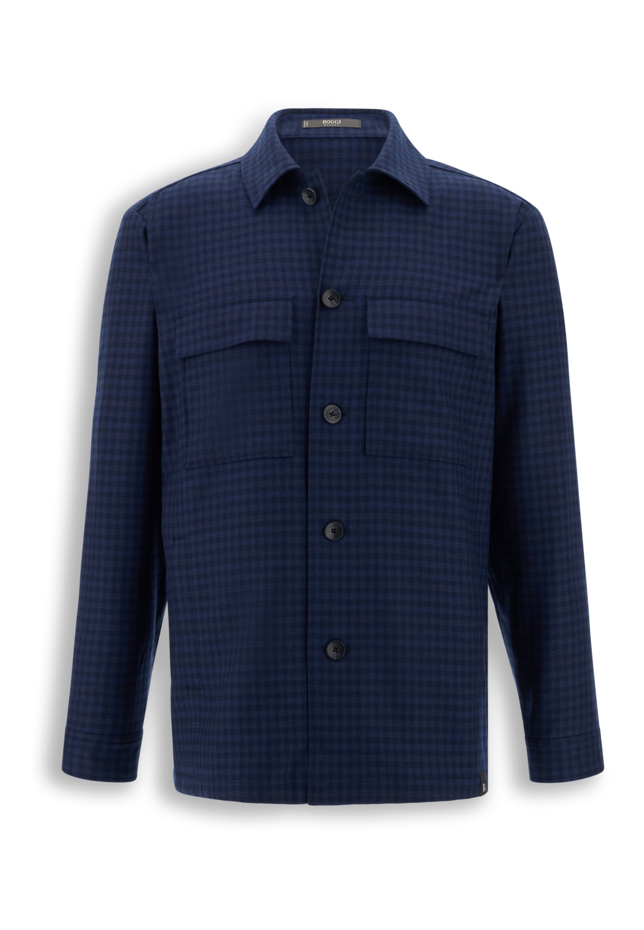 Boggi Milano Regular fit Overhemd in Blauw: voorkant