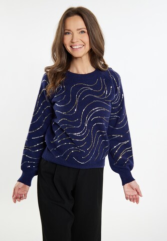 usha BLACK LABEL Pullover 'Nowles' in Blau: Vorderseite
