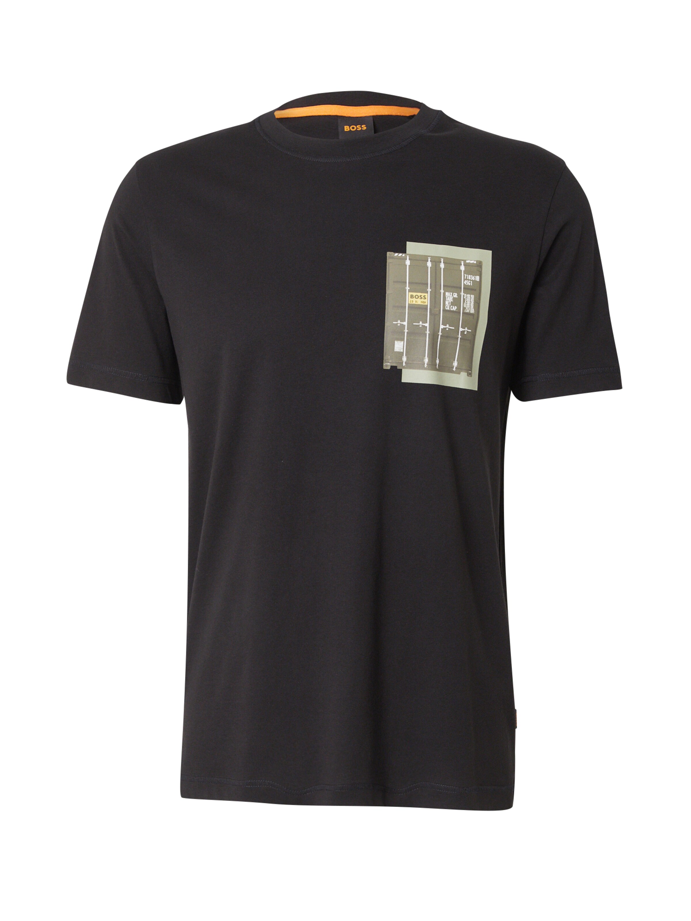 Tricou 'Container' de la BOSS pe negru: față