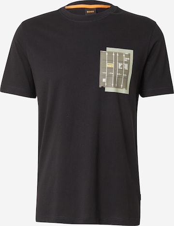 T-Shirt 'Container' BOSS en noir : devant