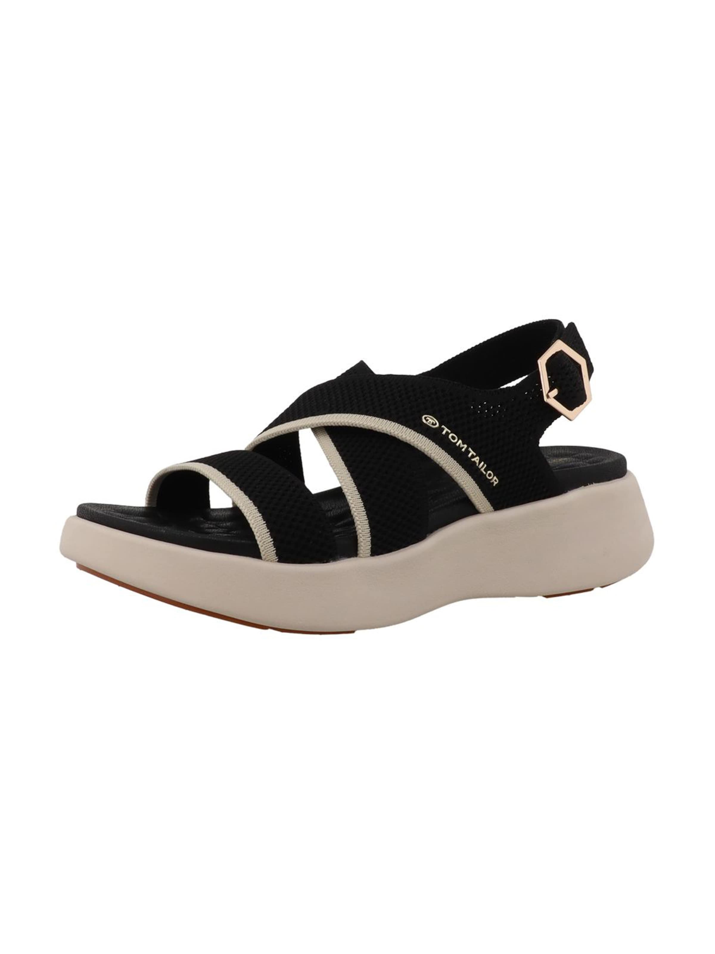 TOM TAILOR - Sandalias en negro: frente