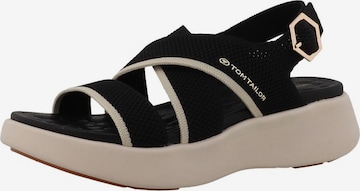 TOM TAILOR - Sandalias en negro: frente