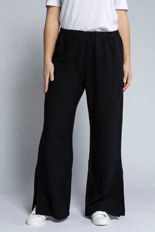 Wide Leg Pantalon Ulla Popken en noir : devant