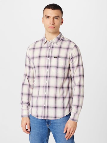 Lee Regular fit Button Up Shirt 'LEESURE' in Beige: front