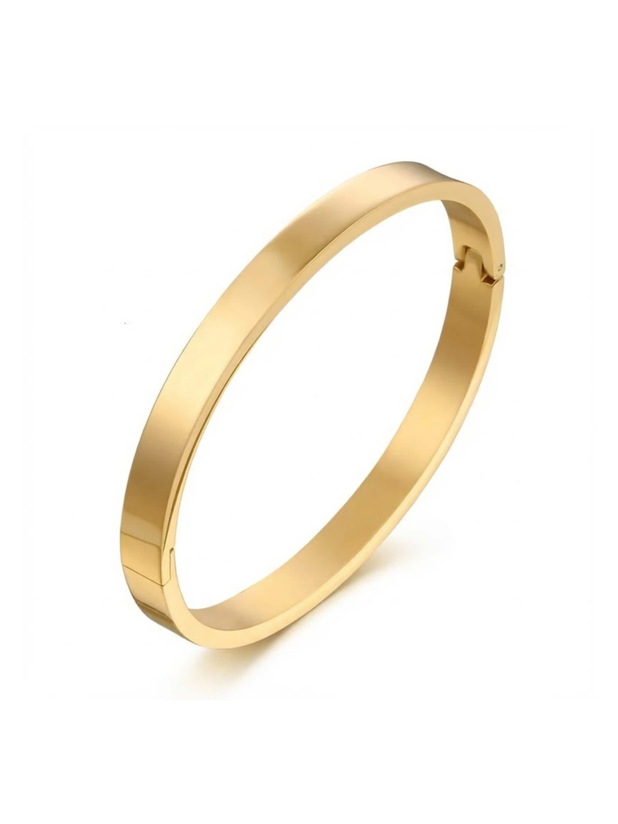 Staufergold Bracelet 'Armreif „Pure“ – Minimalistischer Edelstahl-Bangle' in Gold: front