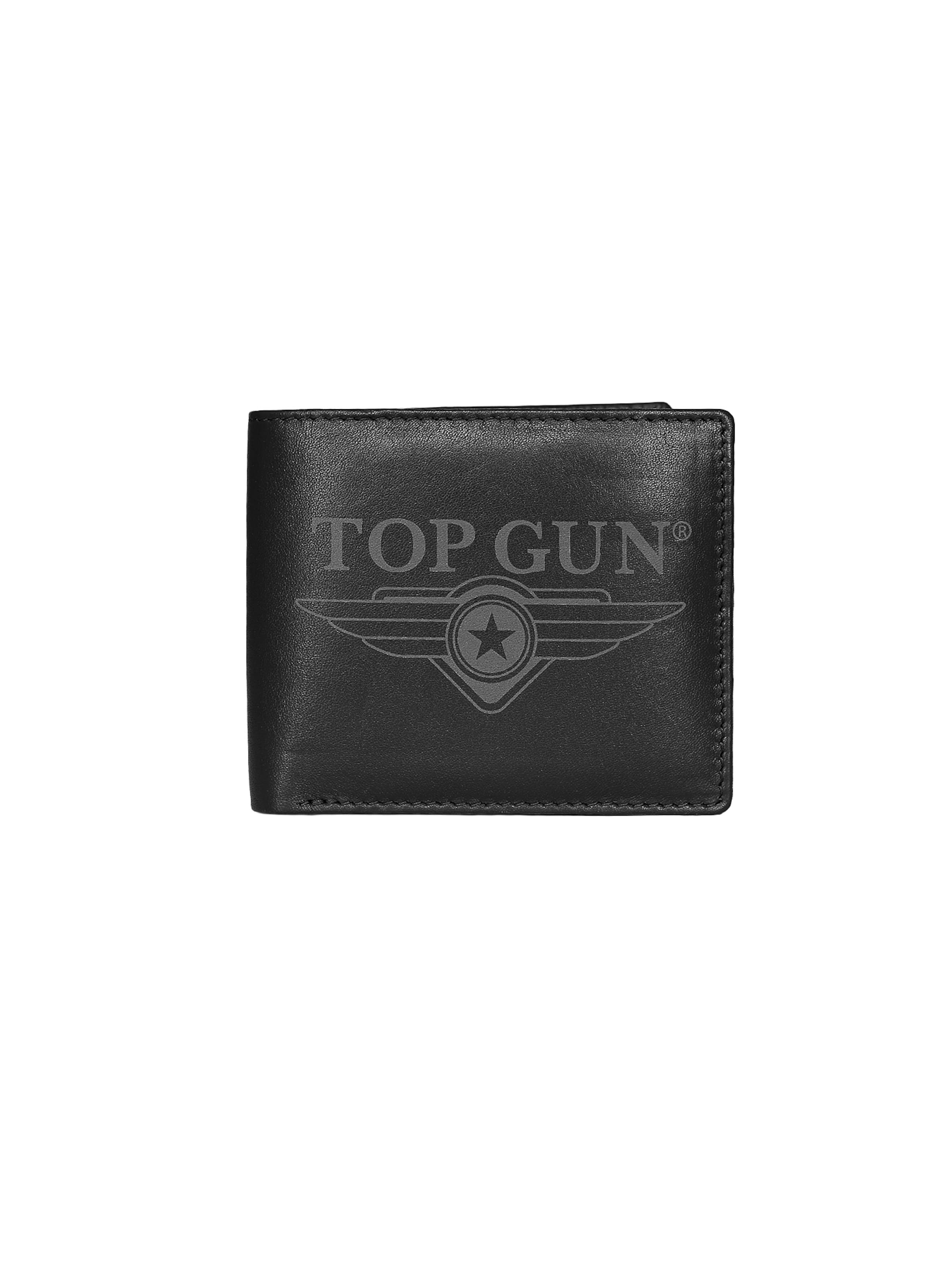 TOP GUN Wallet in Black: front