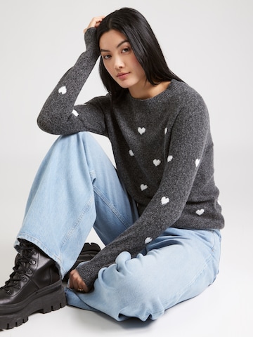 VERO MODA Pullover 'VMDOFFY INTARSIA' in Grau: Vorderseite