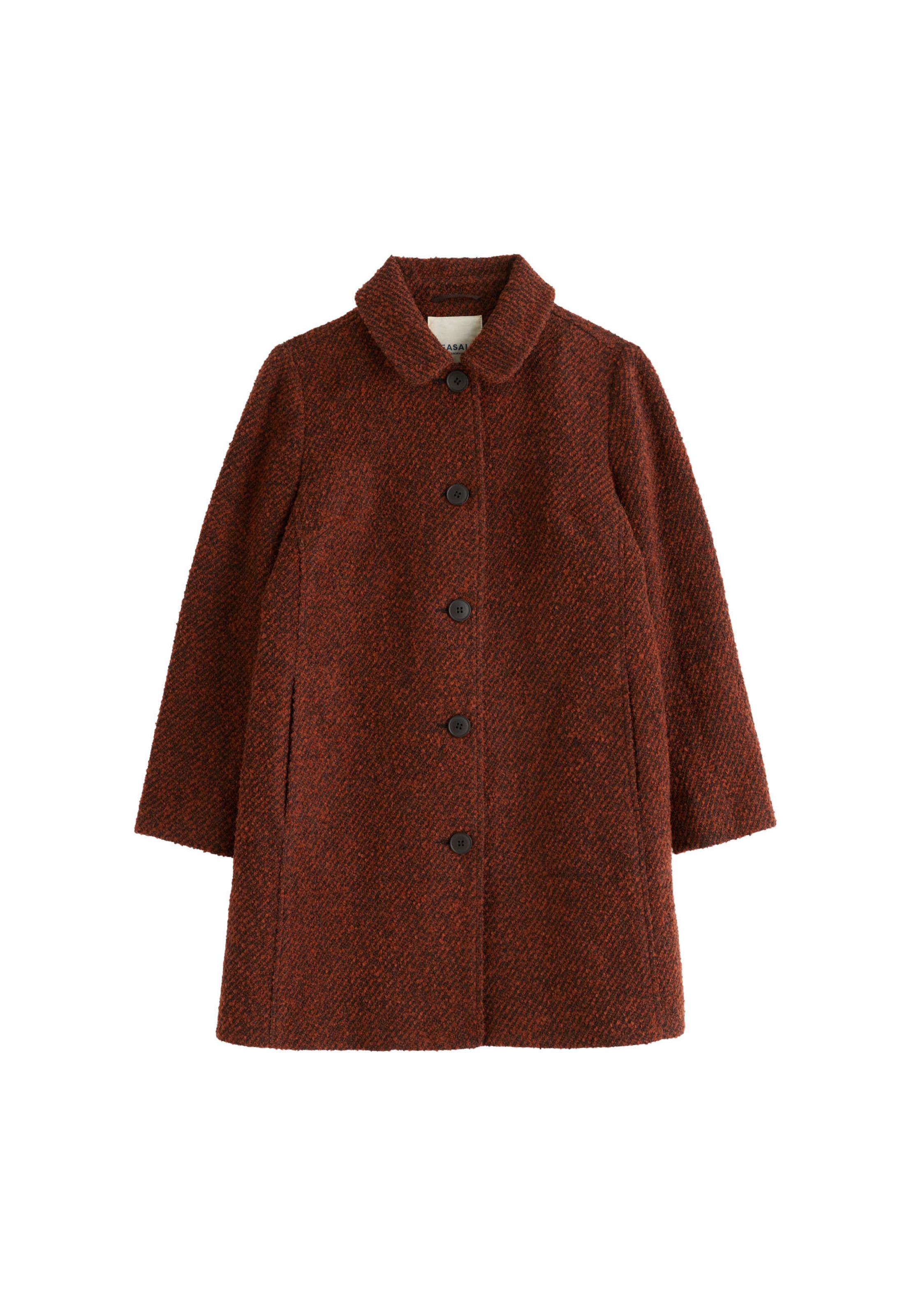 Seasalt Cornwall Between-seasons coat 'Wood Cabin' in Brown: front
