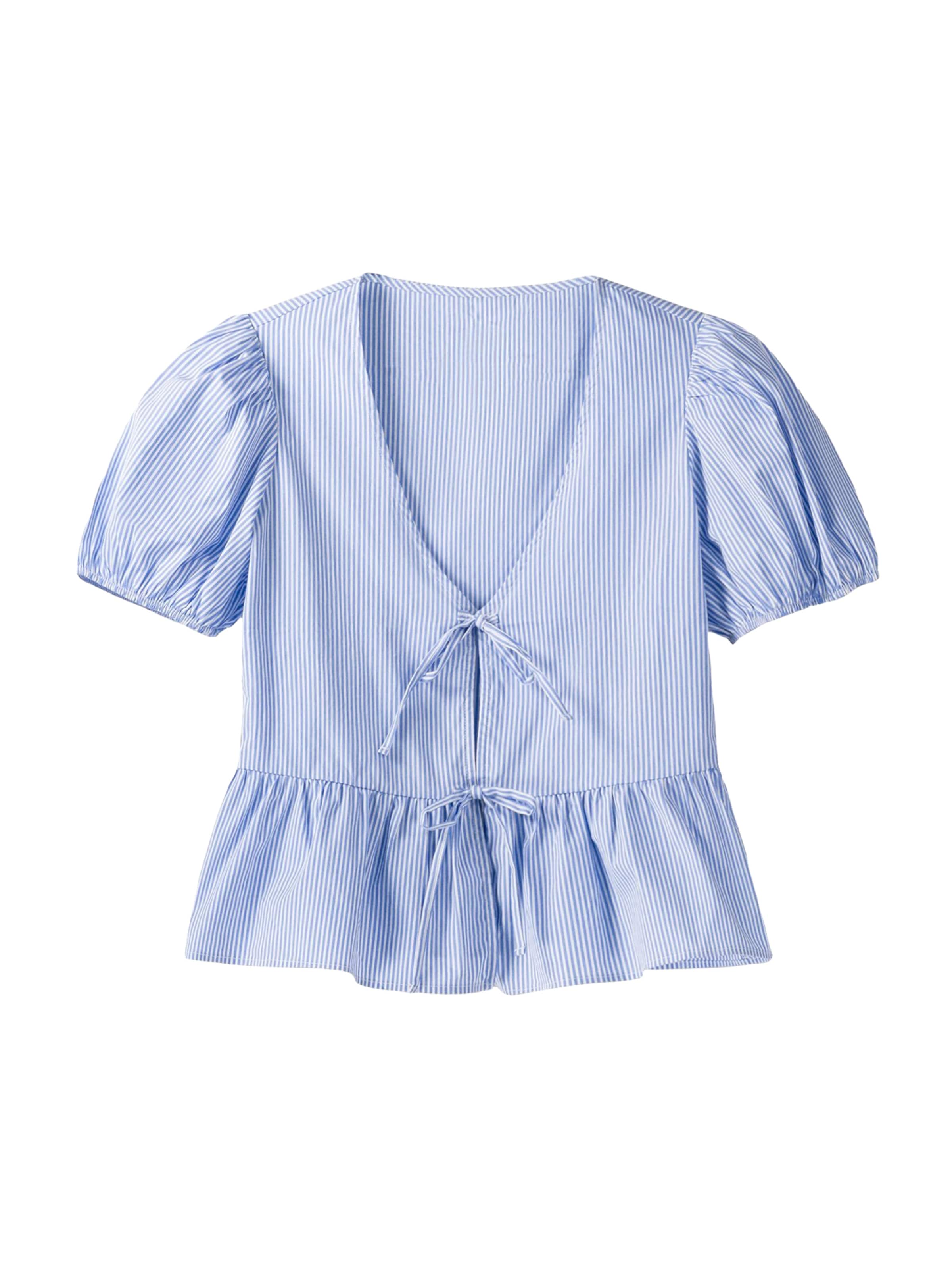 Bershka Блуза в синьо: отпред