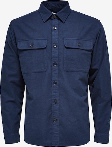 SELECTED HOMME Button Up Shirt 'ROLF' in Blue: front