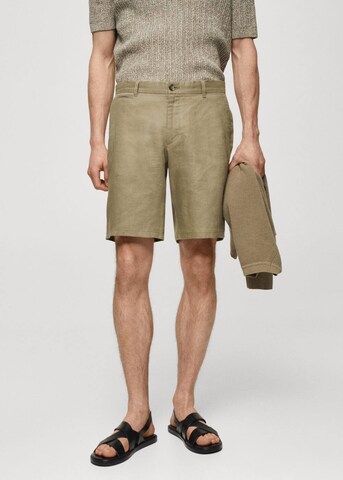 MANGO MAN Regular Pants in Beige: front