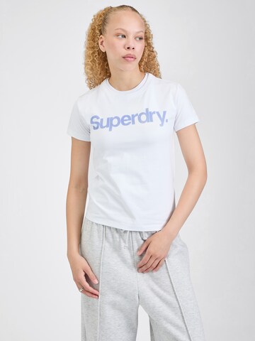 balts Superdry T-Krekls: no priekšpuses