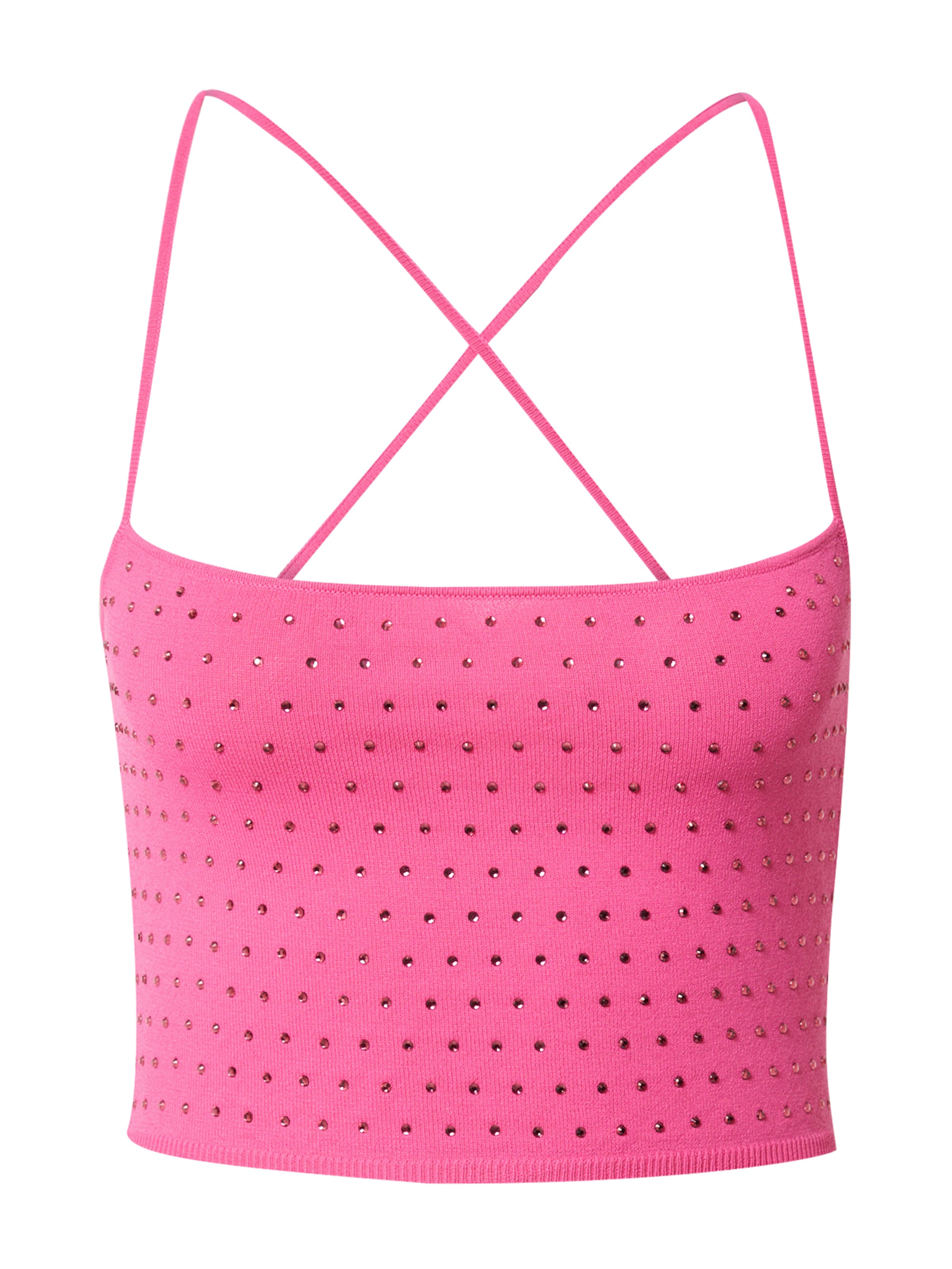 Chiara Ferragni Плетен топ в розово: отпред