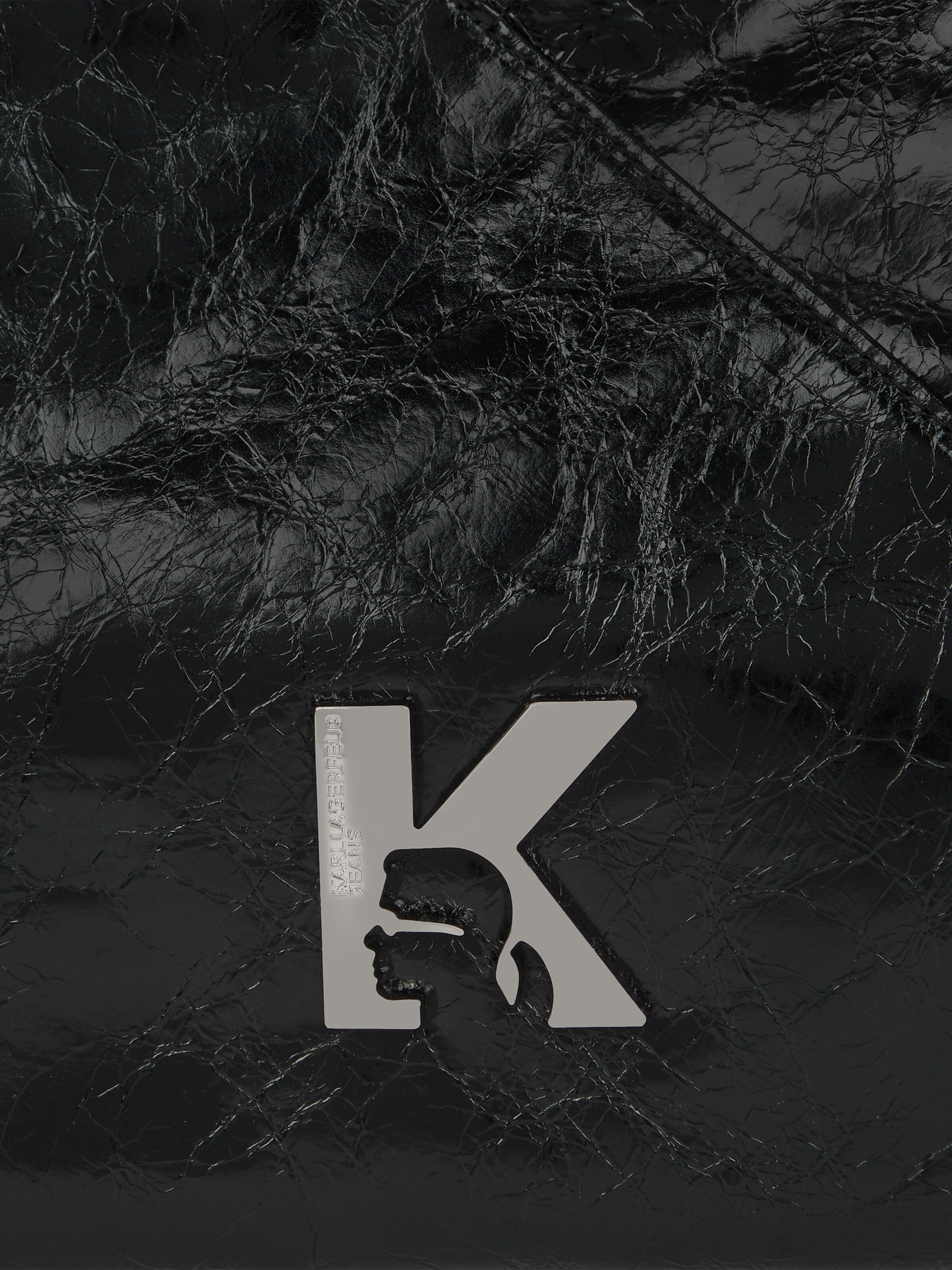 KARL LAGERFELD JEANS Posetaske ' Geo Hochglänzende Tote Bag ' i sort