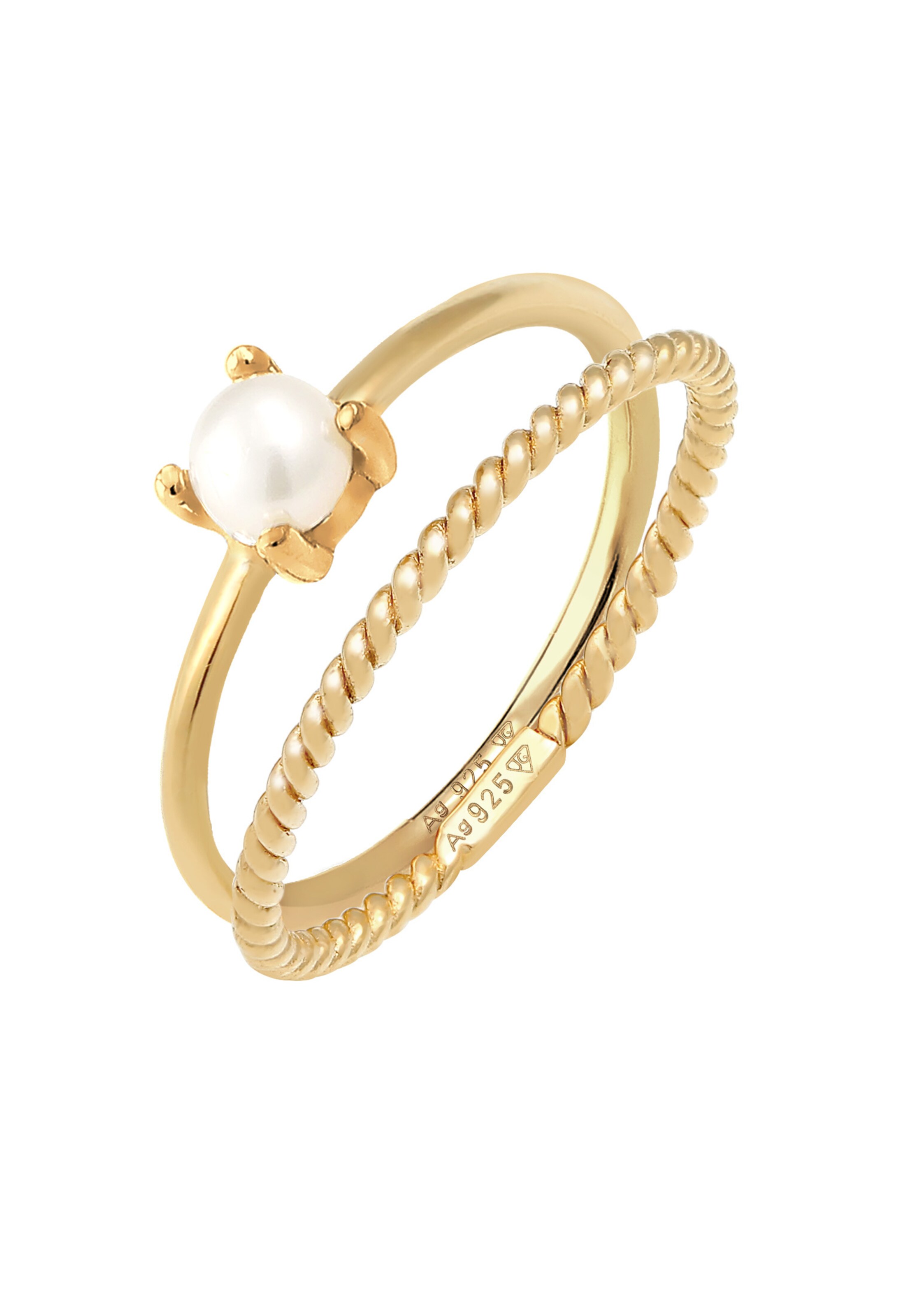 ELLI PREMIUM Ring 'Twisted' in Gold: Vorderseite