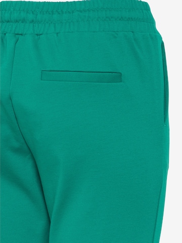 ICHI Slimfit Kalhoty se sklady v pase 'KATE' – zelená