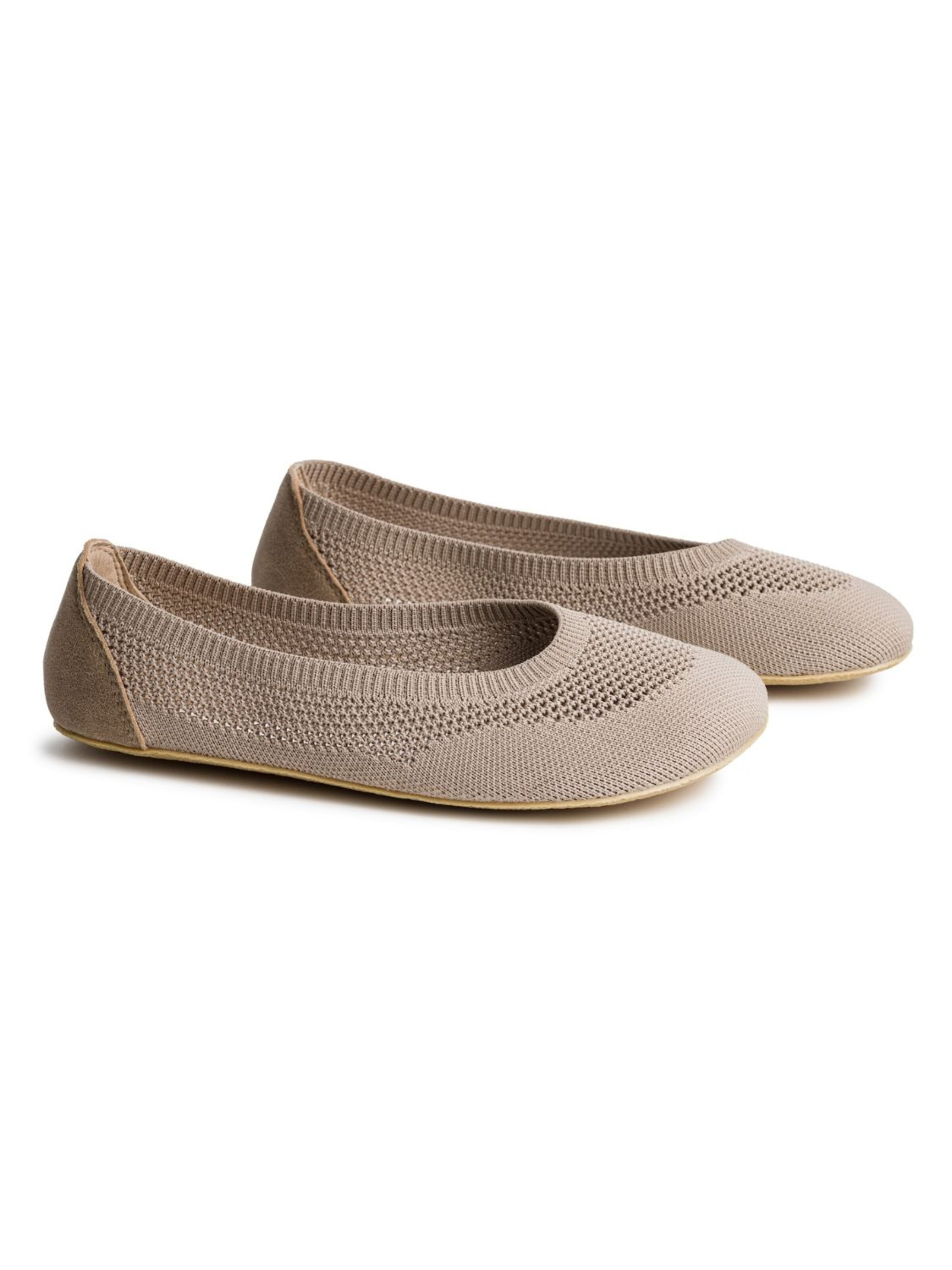 Ahinsa shoes Balerina 'Strick Softy Comfort' - bézs