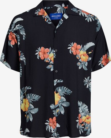 Jack & Jones Junior Comfort fit Button Up Shirt in Black: front