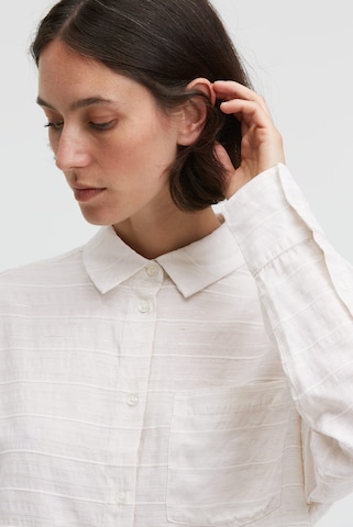 SENSES.THE LABEL Boxy-Bluse BER:RY mit Web- und Lurexfäden in Weiß