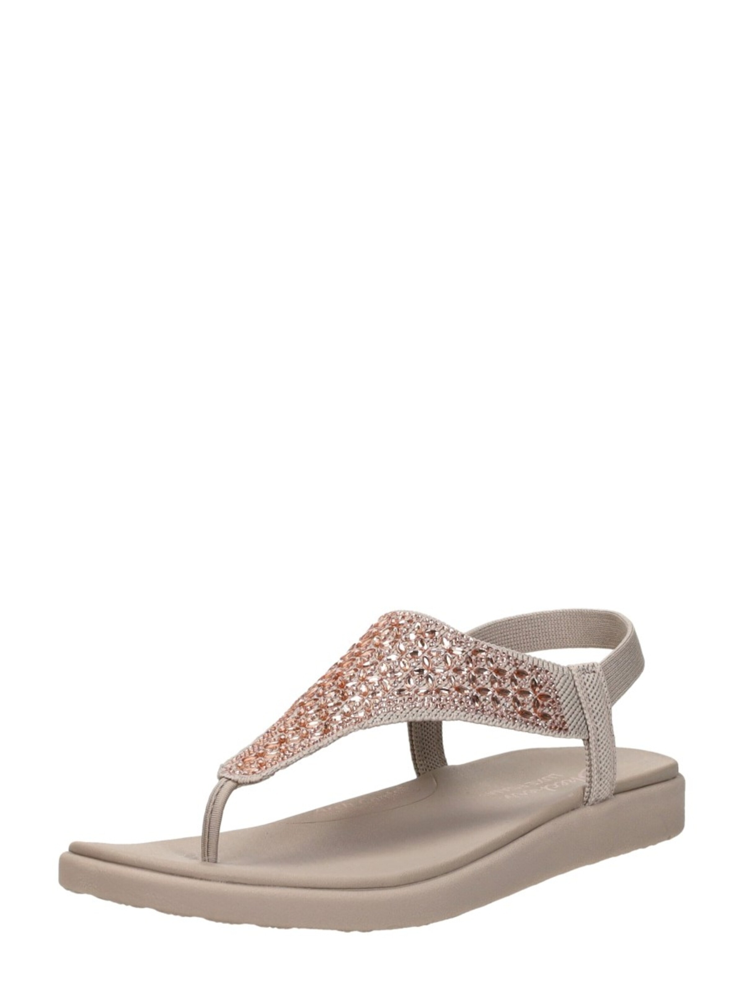 SKECHERS Teenslipper 'Meditation Luxe' in Grijs: voorkant