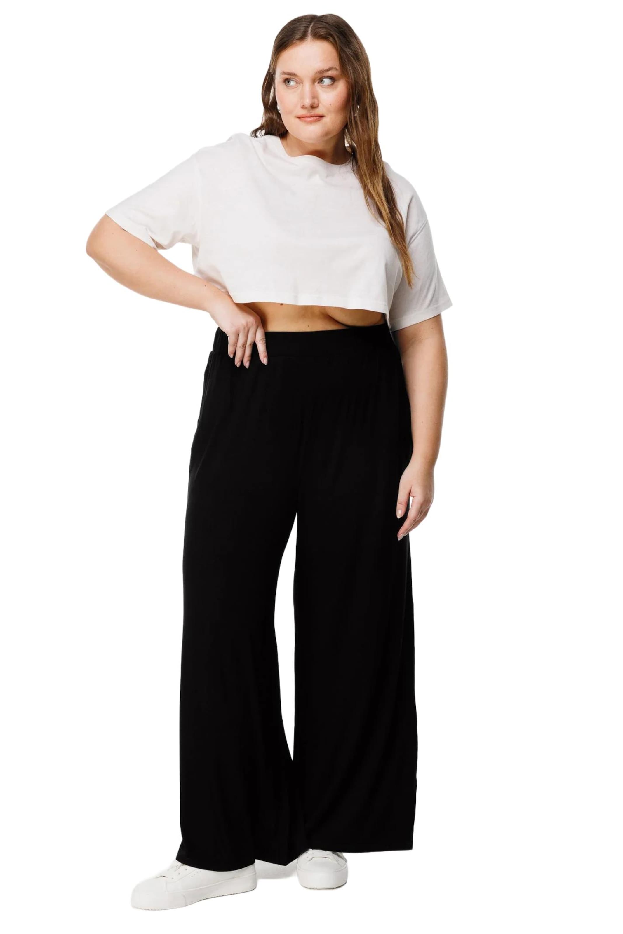Shape Of You Wide Leg Hose in Schwarz