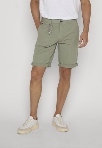 INDICODE JEANS Normalny krój Chinosy 'Canva' w kolorze zielony: przód