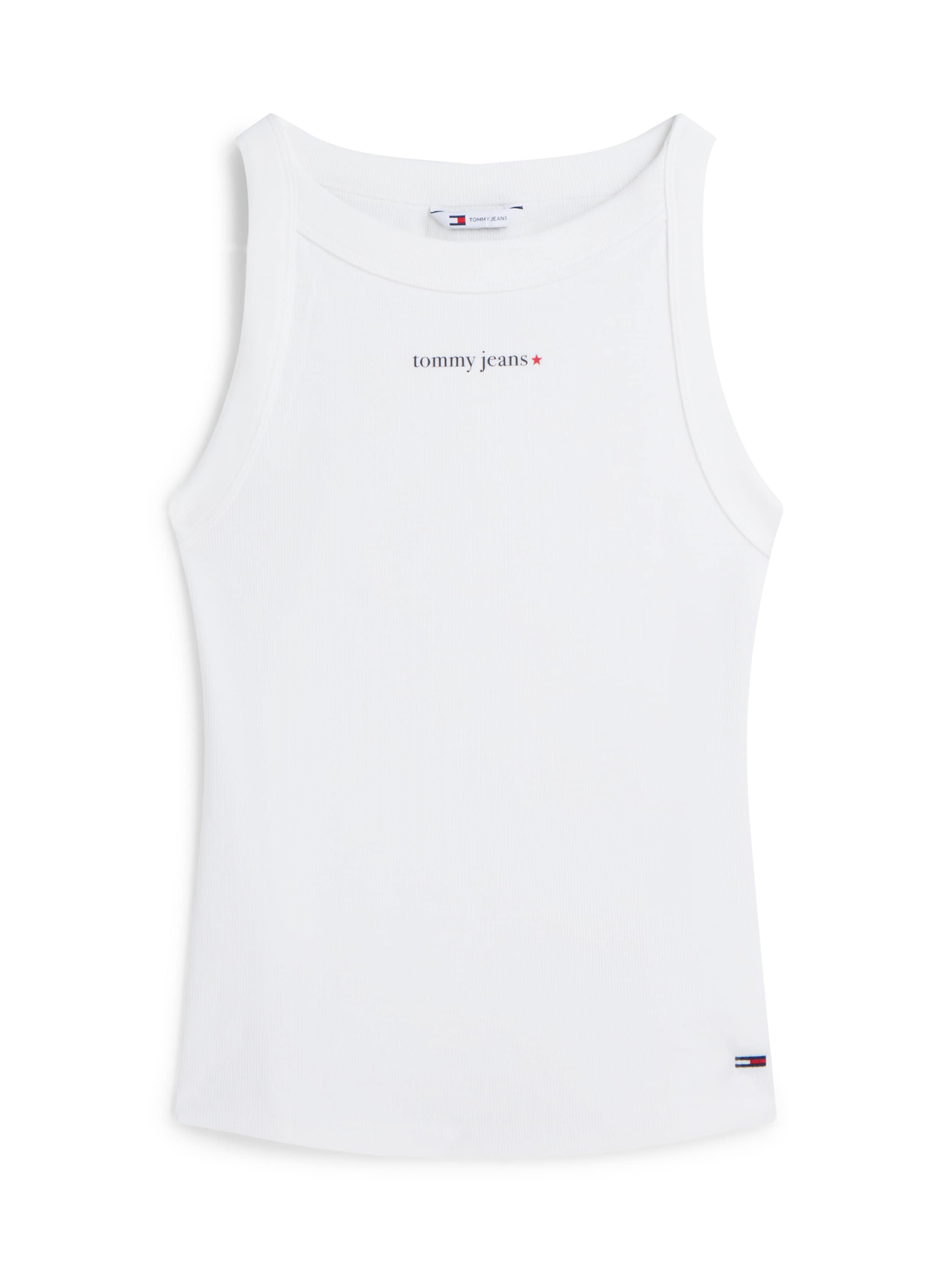 Tommy Jeans Toppi 'ESS' värissä valkoinen: etupuoli