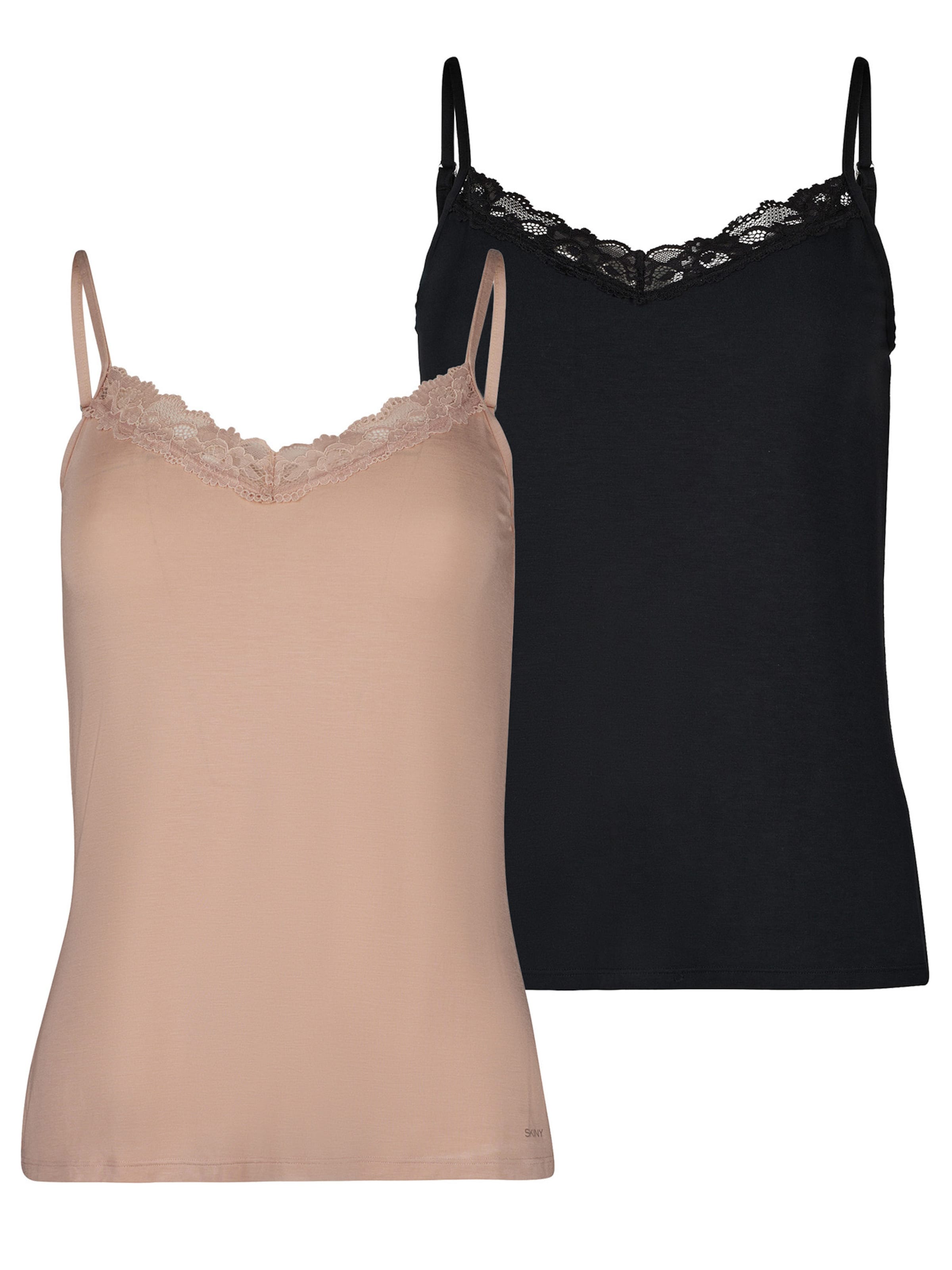 Skiny Spaghettitop ' Modal Lace ' in Beige: Vorderseite