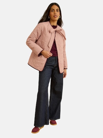 love & roses Φθινοπωρινό και ανοιξιάτικο μπουφάν σε ροζ: μπροστά