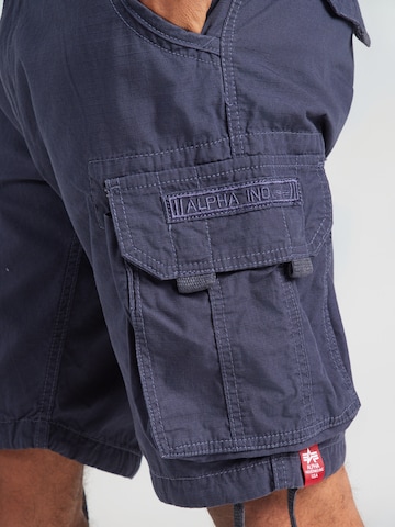 ALPHA INDUSTRIES Regular Cargo trousers 'Stream' in Blue