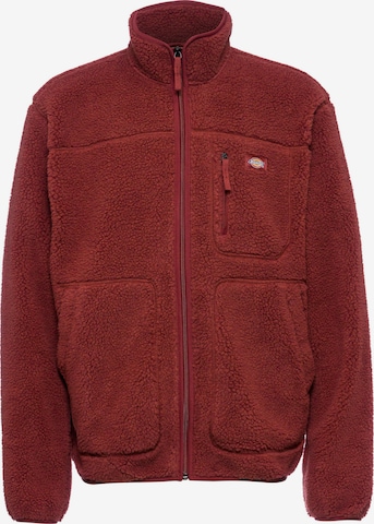 DICKIES Fleece Jacket 'Mount Hope' in Red: front