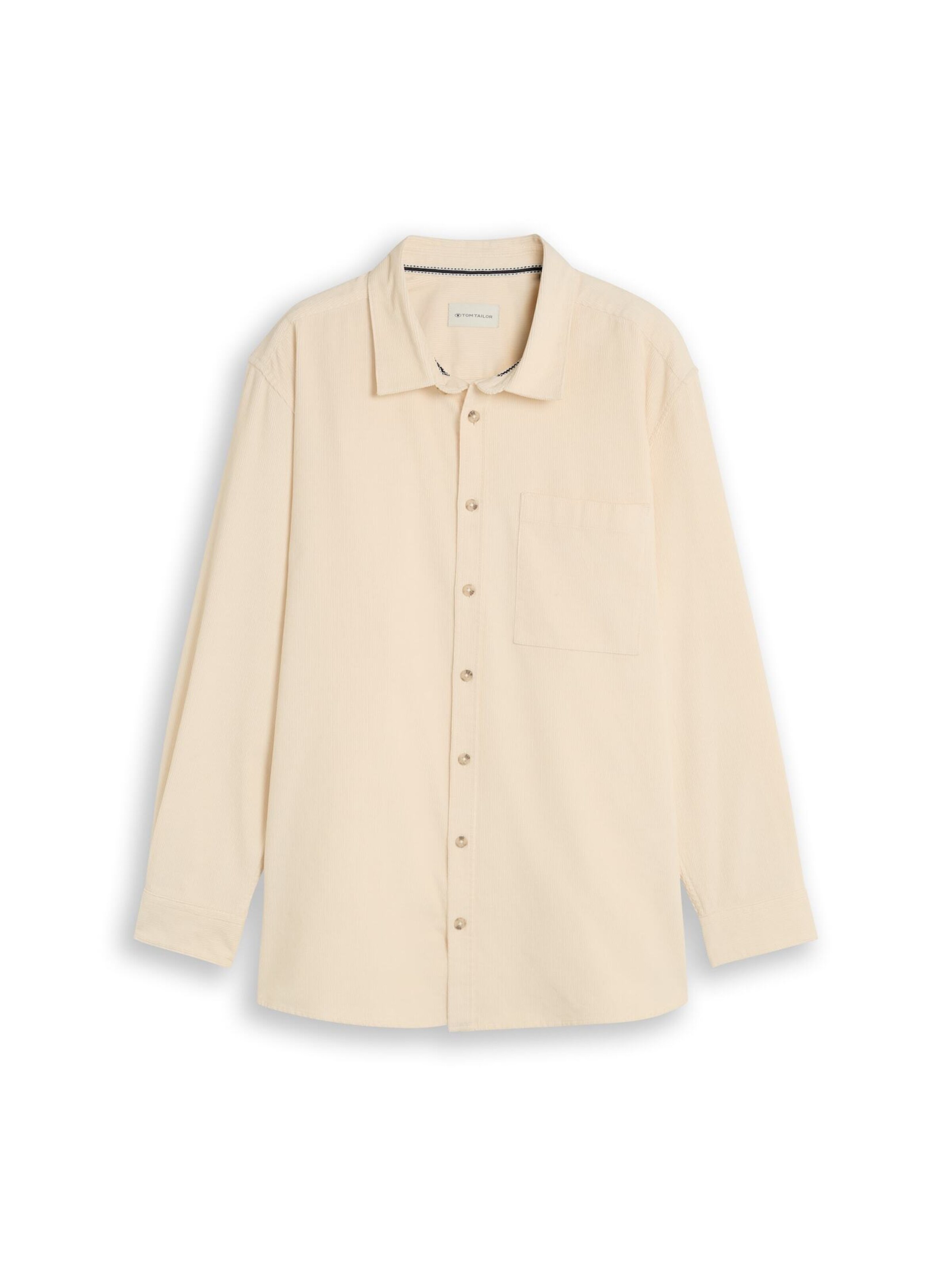 TOM TAILOR Men + Regular Fit Hemd in Beige: Vorderseite
