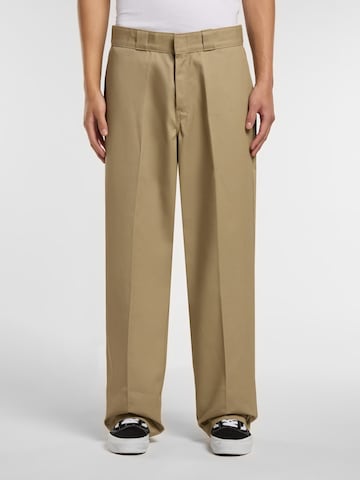 DICKIES Свободный крой Плиссированные брюки в Зеленый: спереди