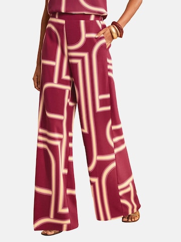 love & roses - Pierna ancha Pantalón en rojo: frente