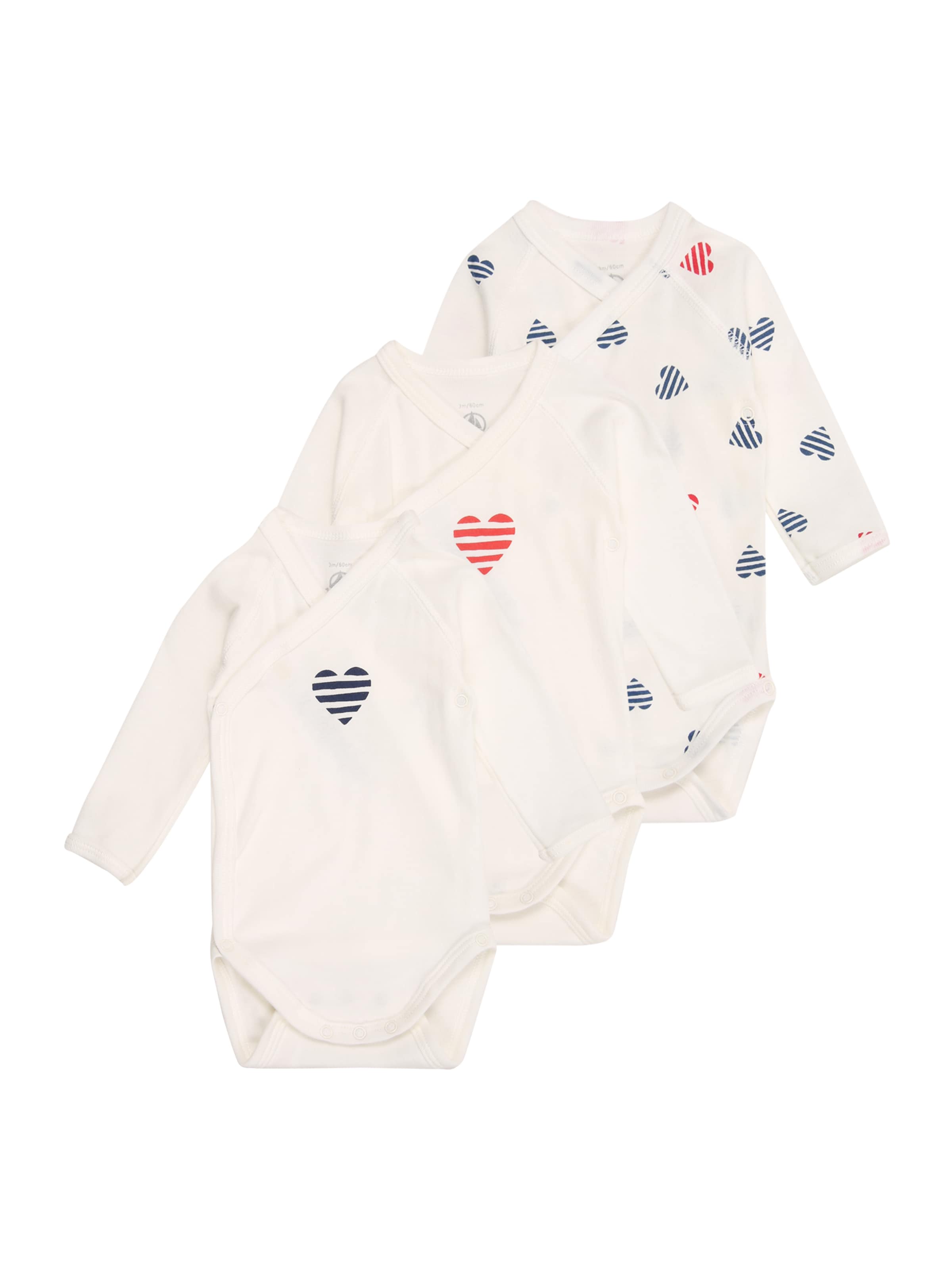 PETIT BATEAU - Pijama entero/body en blanco: frente