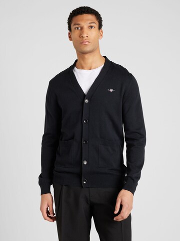 GANT Knit cardigan in Black: front