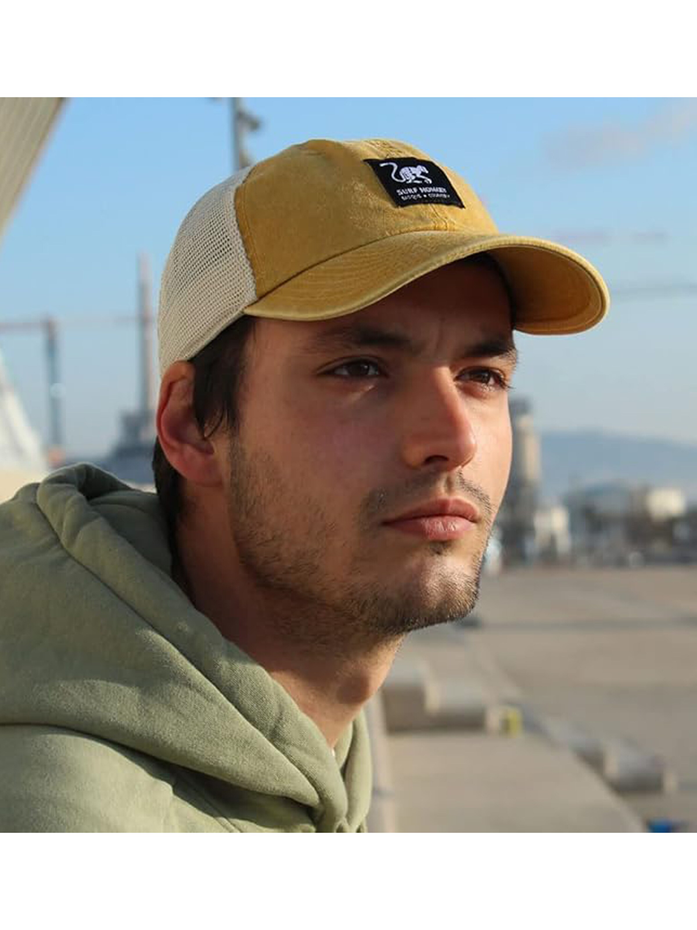 Surf Monkey Athletic Cap in Yellow