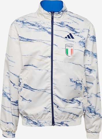 ADIDAS PERFORMANCE Athletic Jacket 'Italien Anthem' in White: front